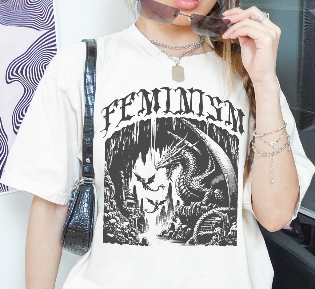Feminism Dragon Fantasy T-Shirt