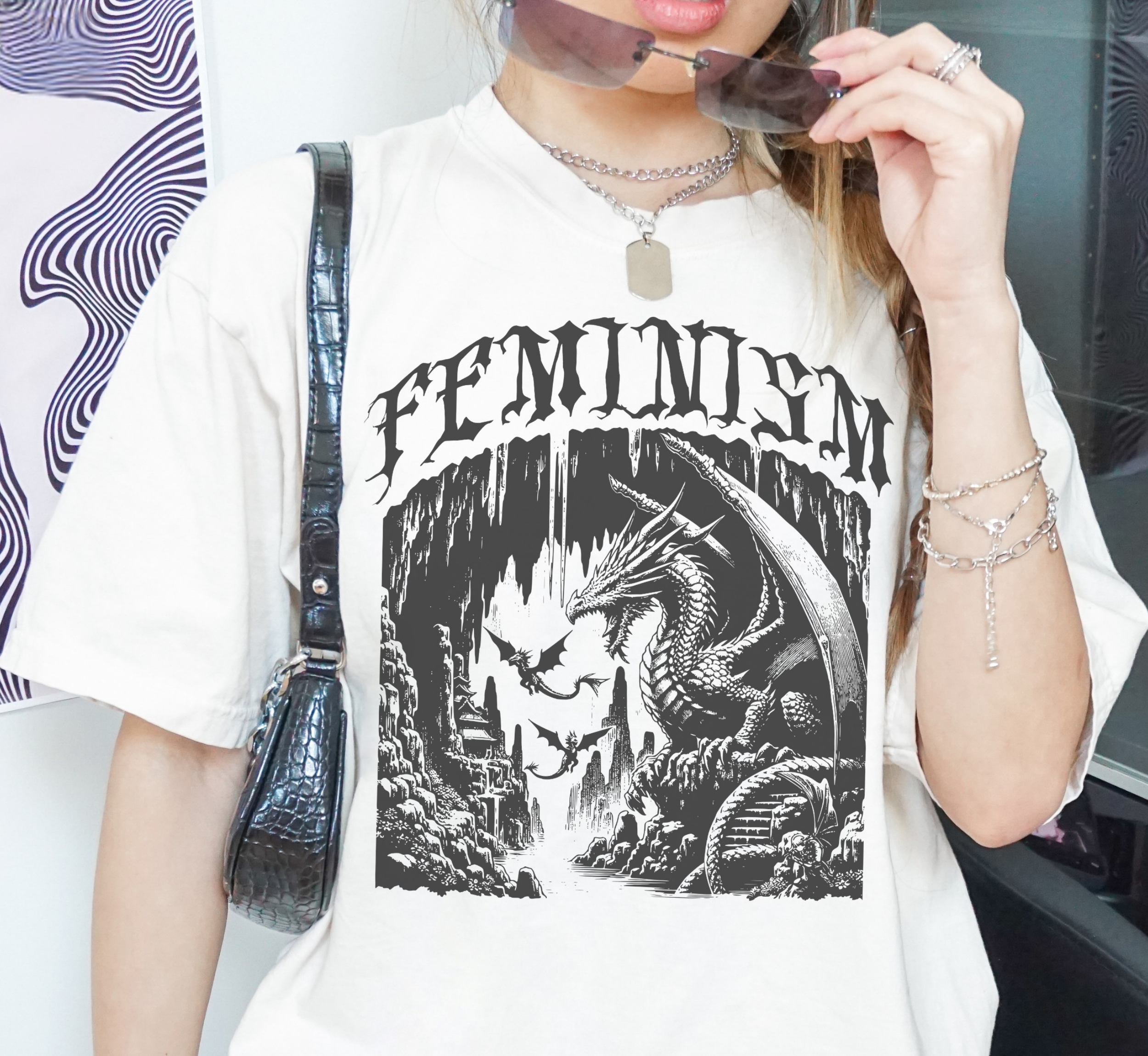 Feminism Dragon Fantasy T-Shirt