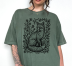 Retro Linocut Fox T-Shirt