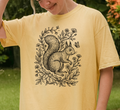 T-shirt Écureuil Rétro Linogravure