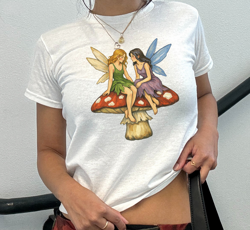 Medieval Fairies Mushroom Baby Tee