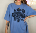 T-shirt Fleurs Rétro Linogravure